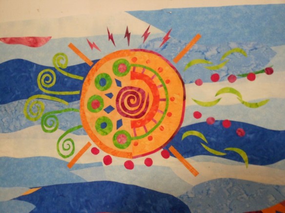 Abstract sun tetrad quilt